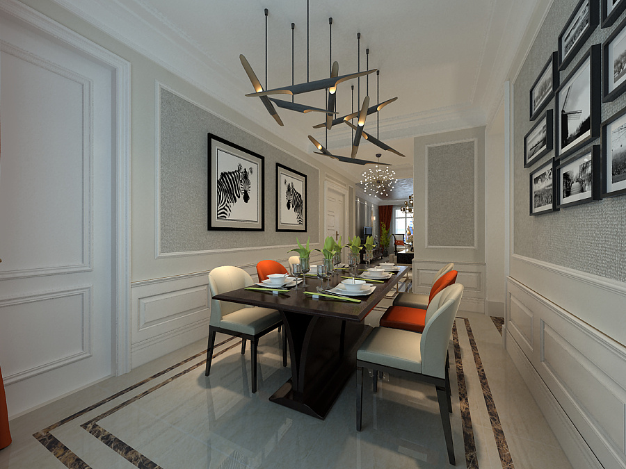 【東易日盛】華潤幸福里簡歐175平米裝修效果圖|室內設計|空間/建筑|太原東易日盛 - 原創設計作品 