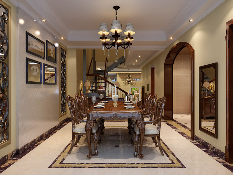 藍郡別墅200㎡美式風格裝修效果圖-金舍裝飾-石家莊裝修|室內設計|空間/建筑|金舍飯飯 - 原創設計作品 